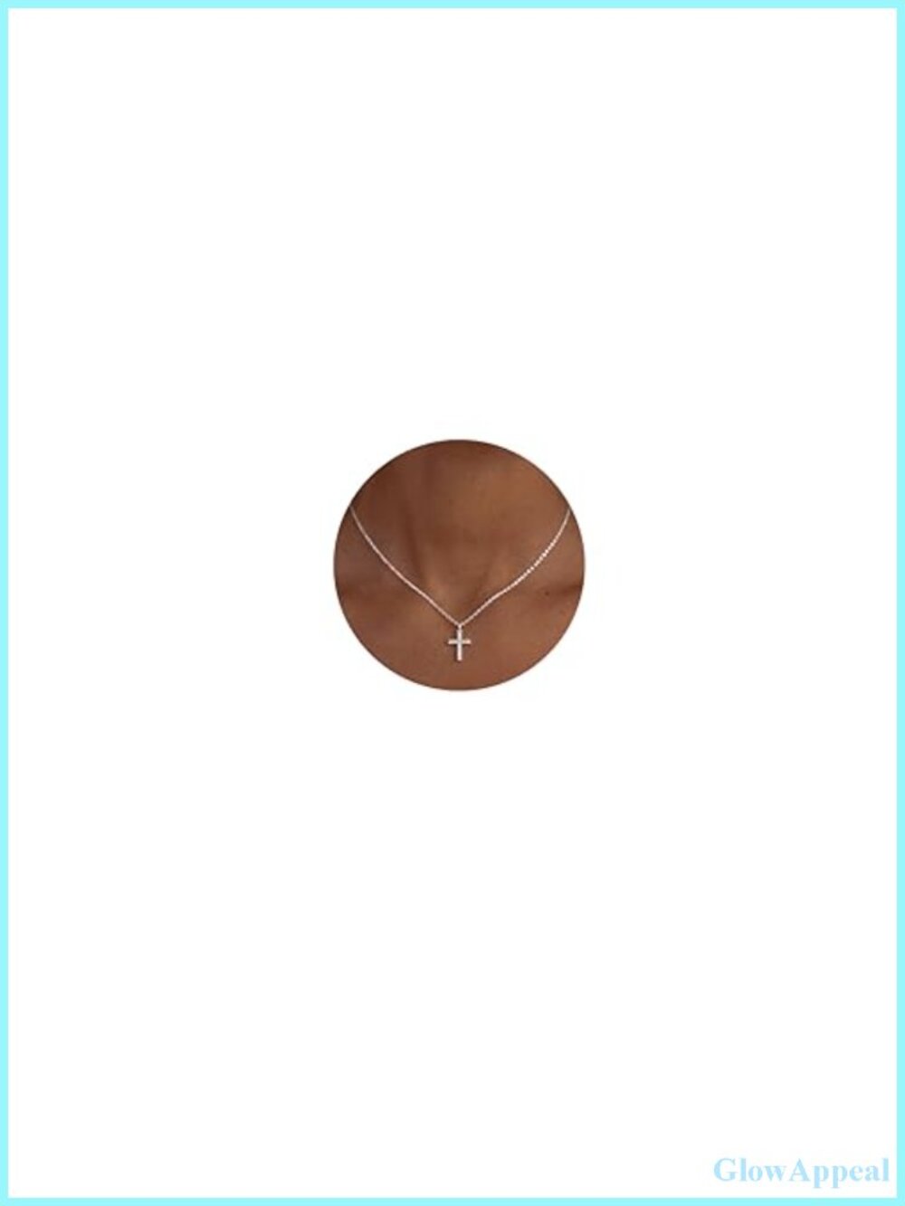 Dainty Sterling Silver Plated Cross Necklace for Women, Cubic Zirconia Pendant,